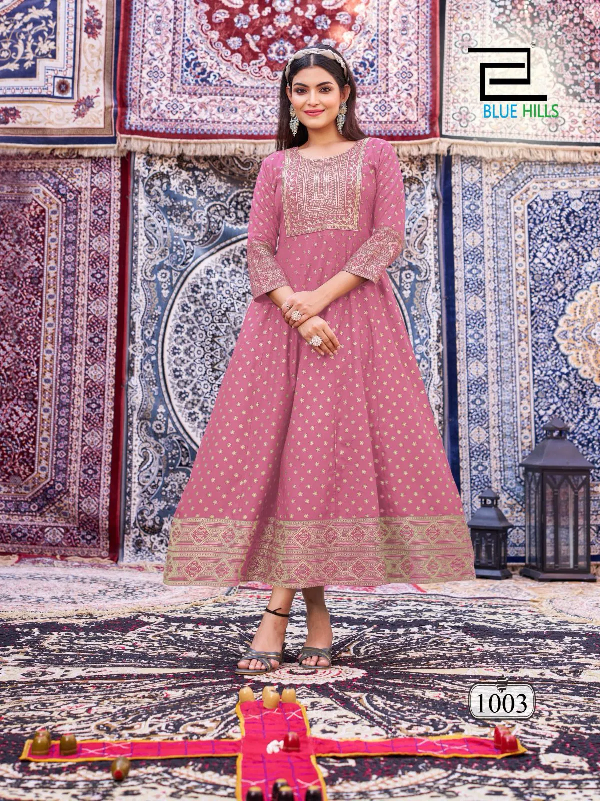 Butterfly By Blue Hills Rayon Anarkali Embroidery Long Kurti Online Wholesale